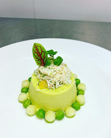 Smoked Pea Pannacotta
